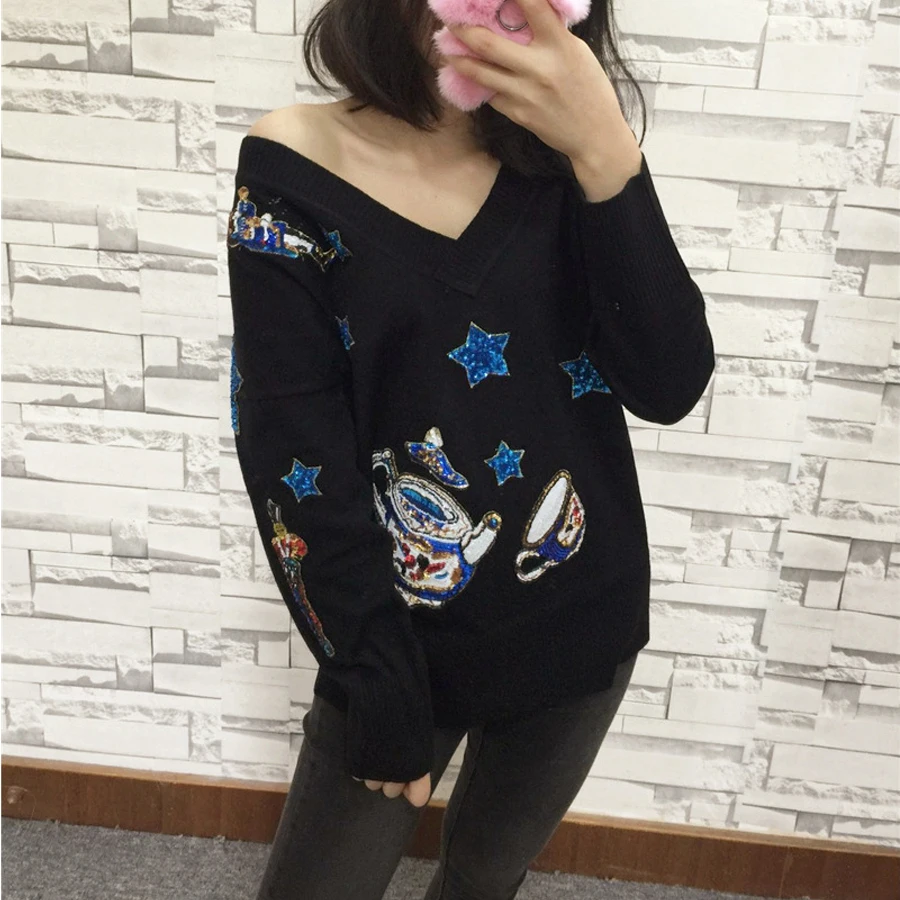 black runway sweater for women