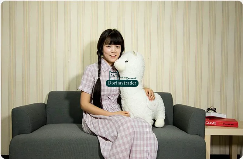 Dorimytrader 31'' 80cm  Lovely Alpaca Toy Large Stuffed Soft Plush Animal Sheep Alpaca Doll 3 Colors Free Shipping DY60916 (10)