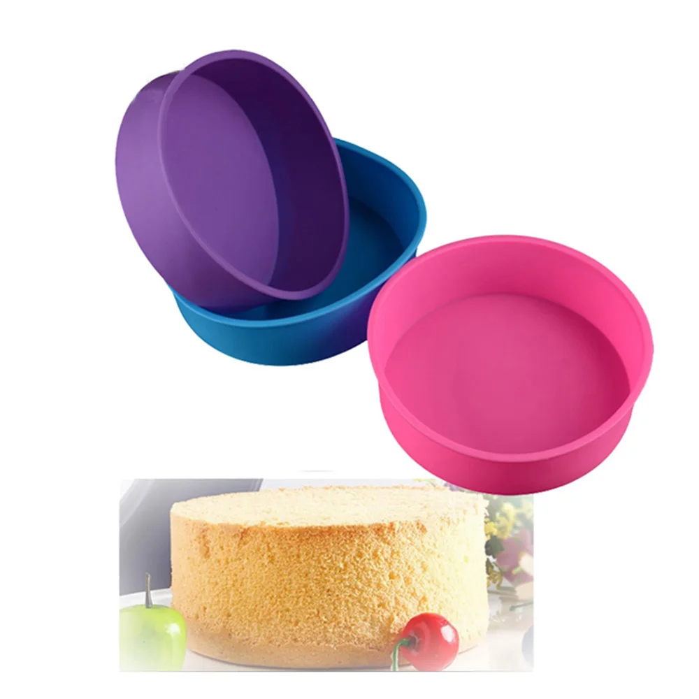 

8 inch /20cm Food Grade Silicone Cake Pan/Pizza Cupcake Pan Big Round Bakeware DIY Kitchen Bread Mold Pastry & Cake Tools