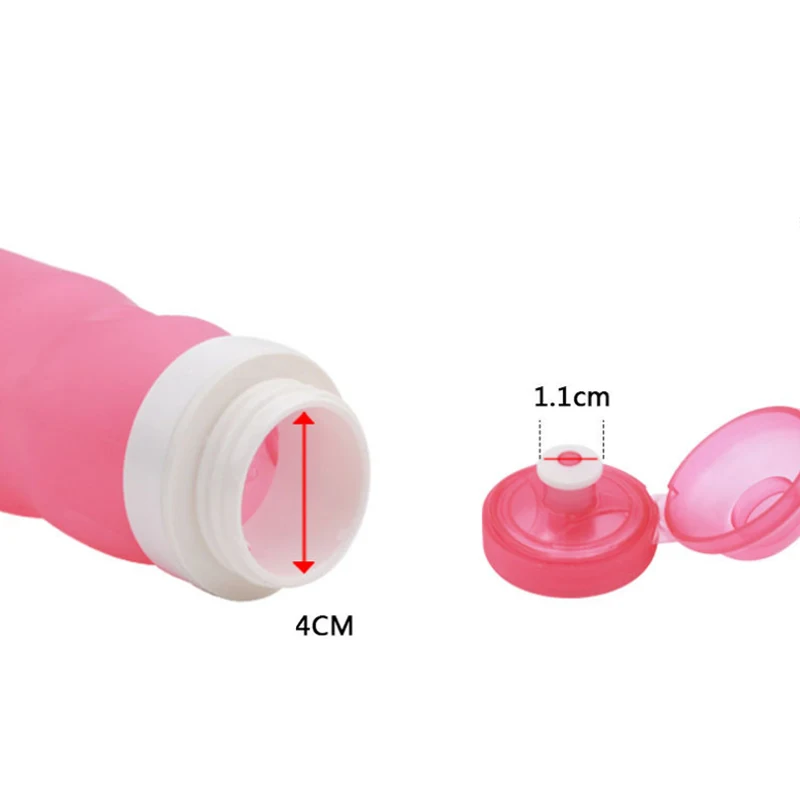JOUDOO 600 мл силиконовая складная бутылка для воды для спорта на открытом воздухе портативная бутылка для воды для путешествий с защитой от обжига, изолированная 35 - Цвет: pink