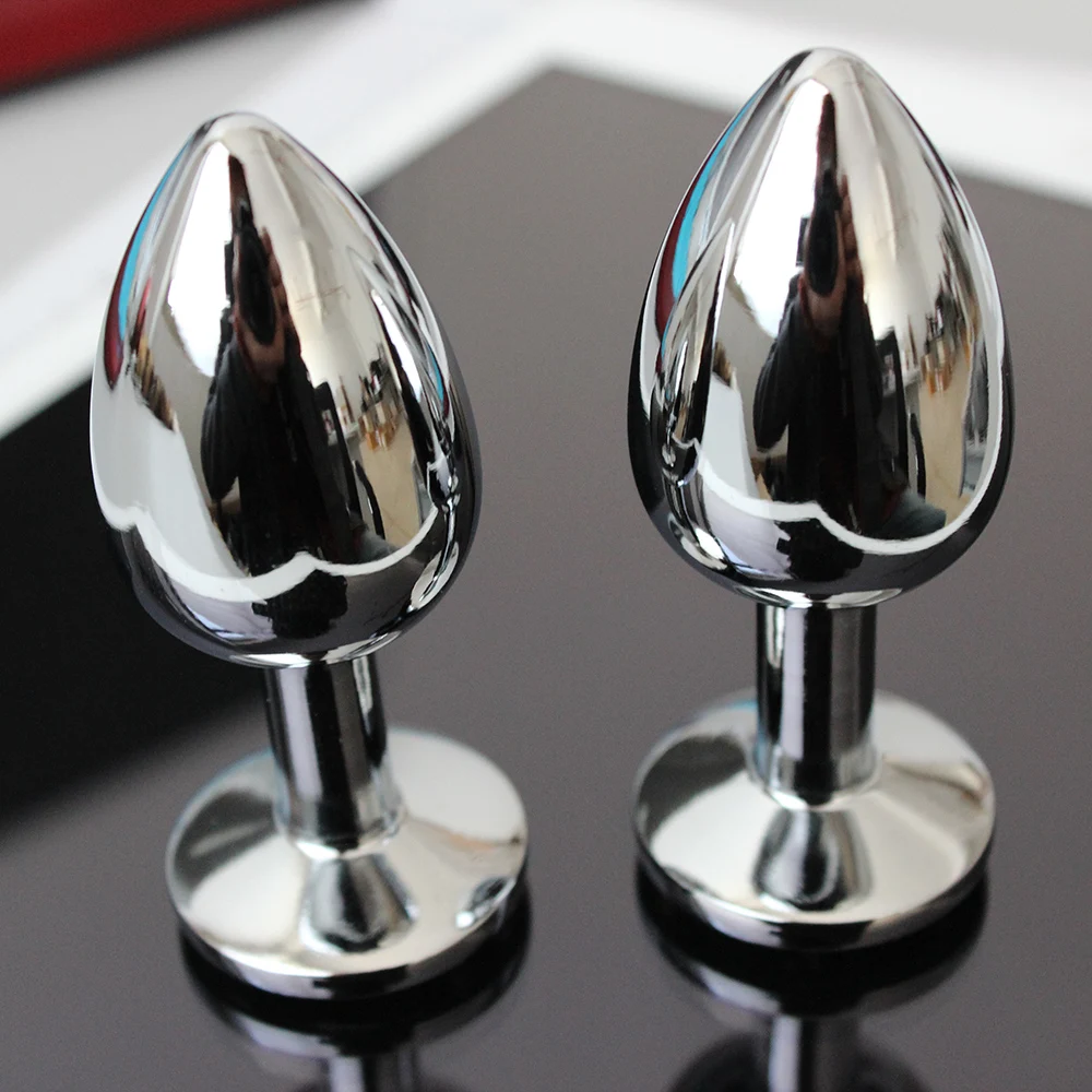 Small stainless steel anal font b dildo b font metal butt plug with diamond gemstone SM