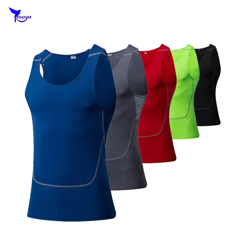 

New Bodybuilding Gym Fitness Tank Top Dry Fit Running Vest Quick Dry Undershirt Mens Compression Basketball Sleeveless Shirts