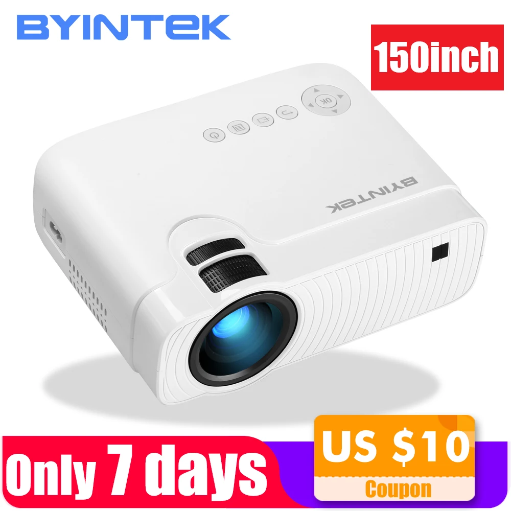 

BYINTEK SKY K2 150inch LED Mini Micro Portable Video HD Projector with Speaker HDMI USB For Game Movie 1080P Cinema Home Theater