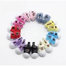 3 Pairs 5cm canvas Doll Toy Shoes casual,1/4 Mini Doll shoes BJD Accessories with Assorted Colors Mix