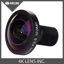 4K LENS 1.29MM Lens 185 Degree Fisheye 1/2.5″ for Hero 4 Black Xiaomi Yi Sports Camera M12 Mount 10MP Hot Free Shipping