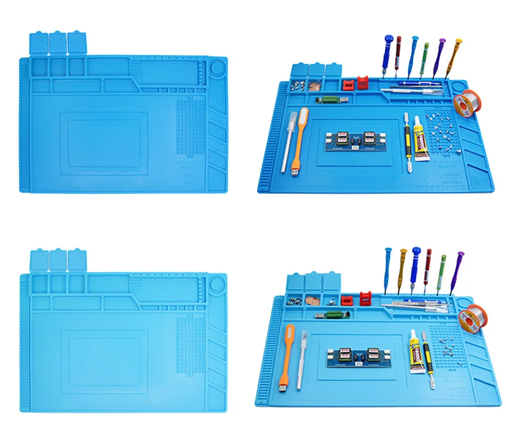 Kaisi S-160 450*300 мм с магнитной секцией обслуживания пайки ремонт Теплоизоляция Pad силиконовый рабочий коврик настольный коврик Platfo