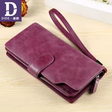 DIDE 2019 Luxury Brand 100% Top Genuine Cowhide Leather Women's Wallets Girls Clutch Purse Card Holder Wallet Phone bag Female DIDE 2019 Luxury Brand 100% Top Genuine Cowhide Leather Women's Wallets Girls Clutch Purse Card Holder Wallet Phone bag Female