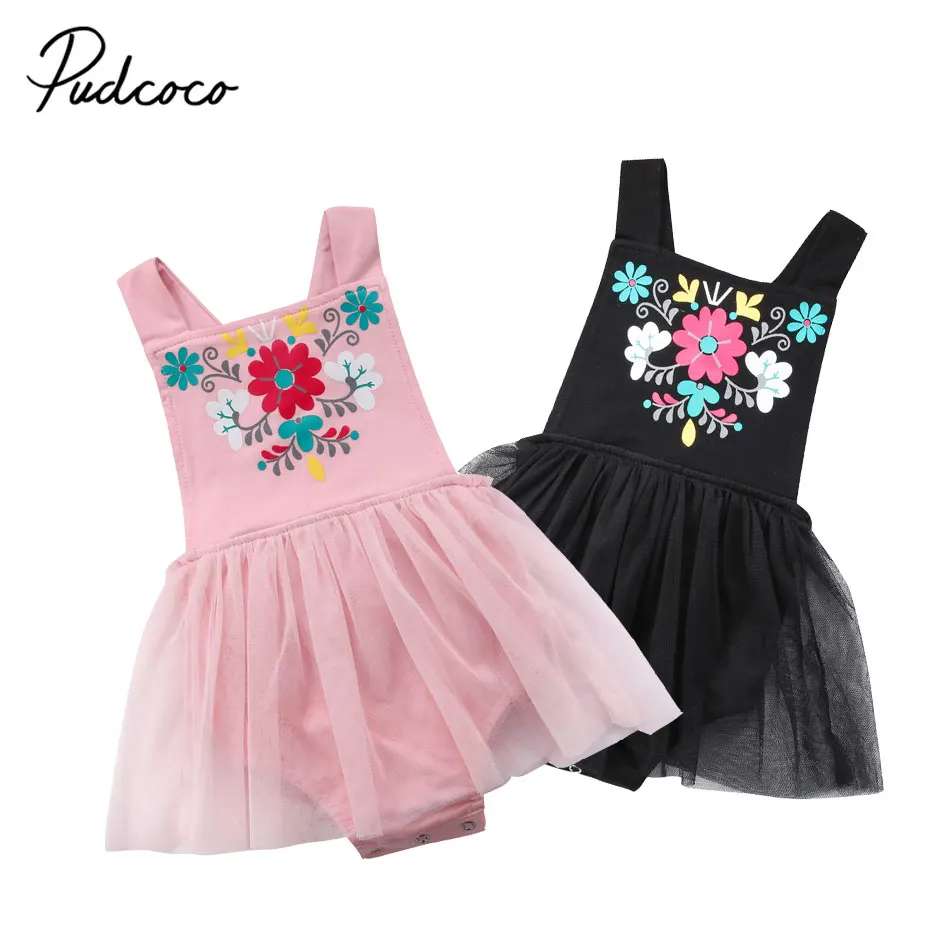 

Newborn Baby Girls Floral Romper Backless Infant Jumpsuit Tulle Dress Princess Baby Girls Summer Clothes