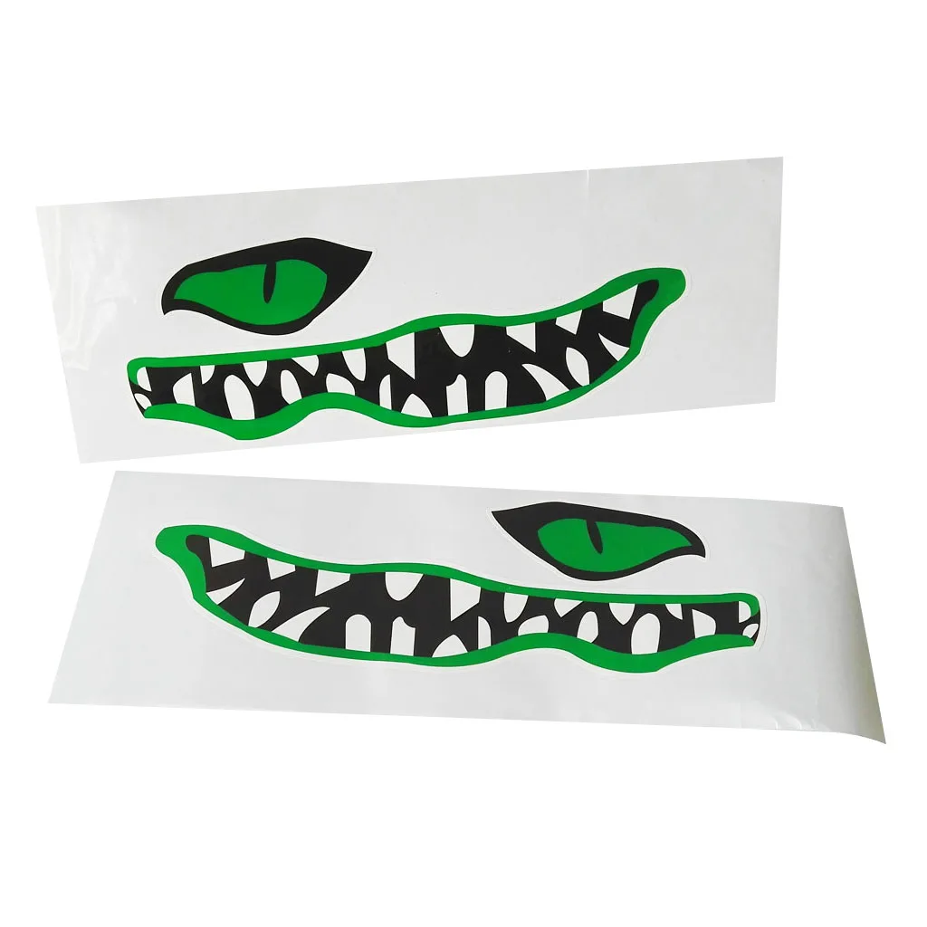 New Vinyl Decal 1 Pair River Monster Mouth & Eye Decal Stickers for Kayak Canoe Boat Car Truck Yaht Dinghy Window Decoration
