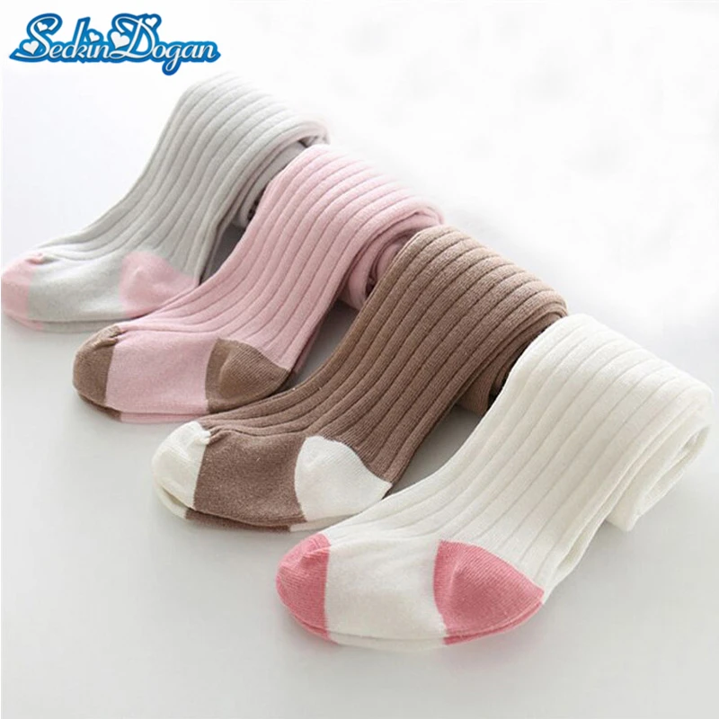 SeckinDogan Baby legging Cotton Autumn Winter Baby Girls leggings Newborn Anti-slip Solid Pink White Princess Warm Baby Clothes