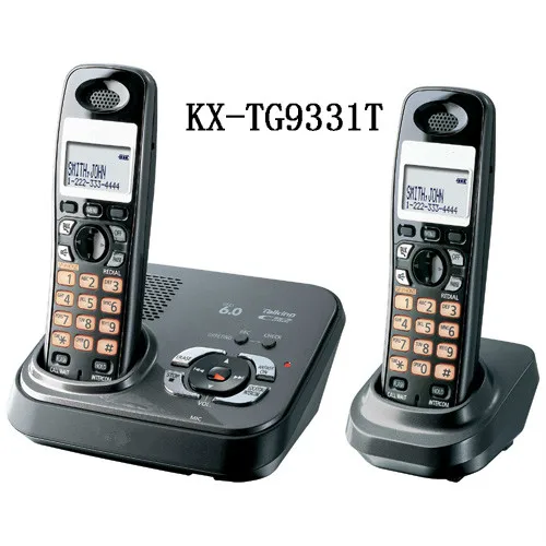 2 Handsets KX TG9331T DECT 6 0 Expandable Digital Cordless Phone with Answering System Black