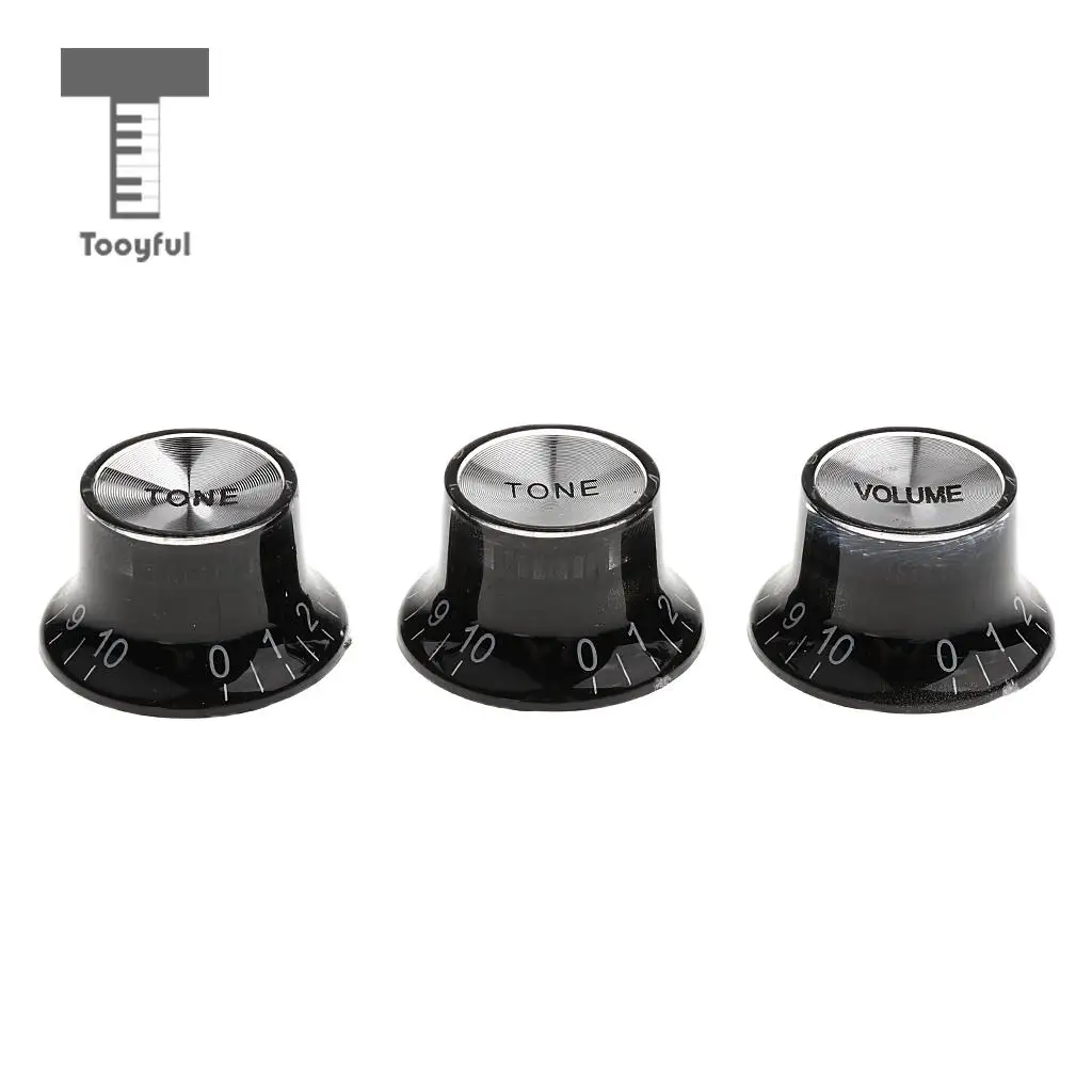 Tooyful 3 Pieces 6mm Volume Knob/Tone Knob/Effects Pedal Potentiometer Control Knob