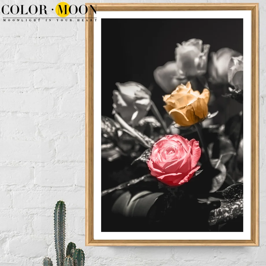 Настенный постер COLORMOON Roses в скандинавском стиле Художественная печать на холсте с изображением цветов