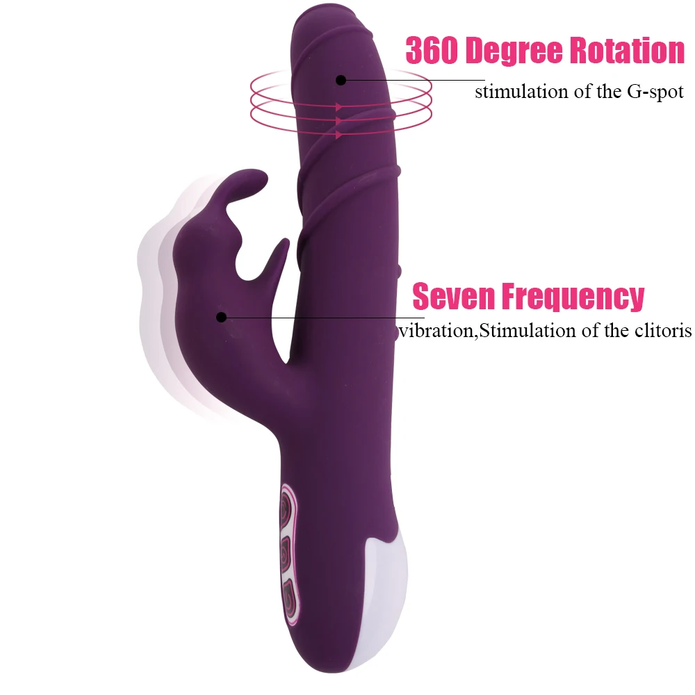 Вибратор HIMALL с USB и кроликом вращающийся на 360 градусов вибратор для точки G