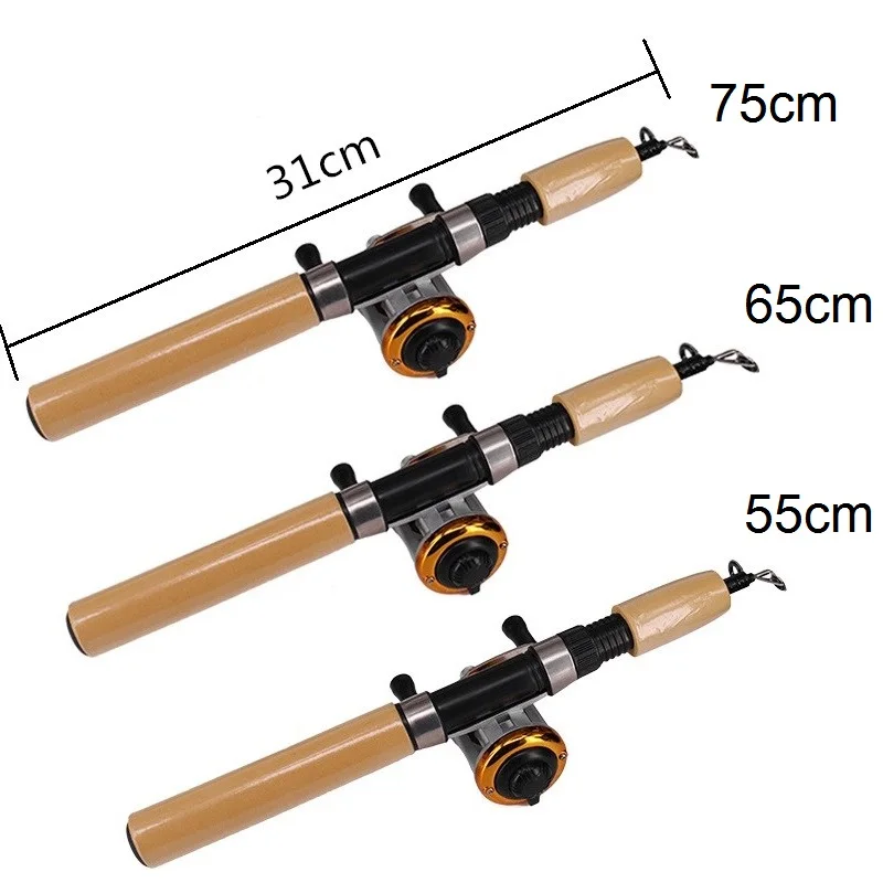 DEUKIO Winter Fishing Rod Combo Ice Fishing Pole with Fishing Reel and Line Outdoor Spinning Casting Fishing Reel Tackle Set