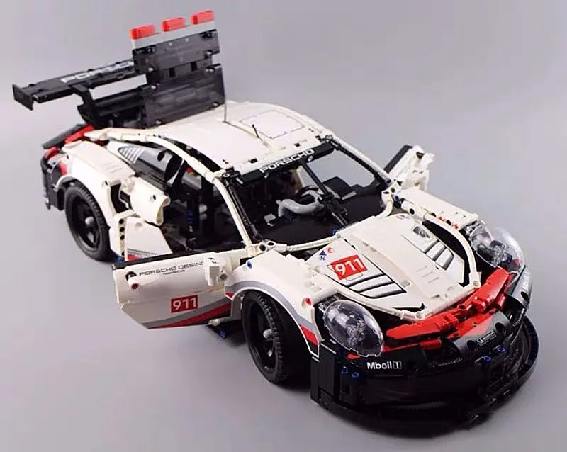 DHL LP 20097, 1580 шт., Technic, белая модель супер гоночного автомобиля, строительные блоки, кирпичи, игрушки, строительный блок, машина, 42096