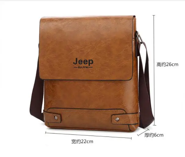 New Jeep Men's Bag Business Bag Men's Shoulder Messenger Bag Jeep Leather Casual Bag