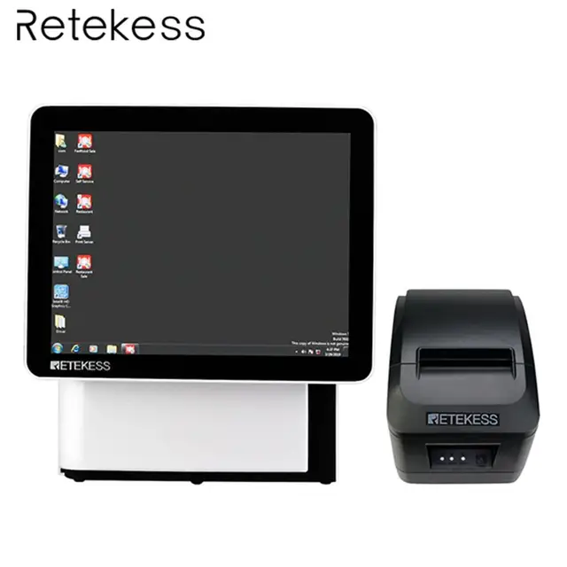Best Price Retekess TD176 15 inch Touching Ordering Machine + TD022 Black Thermal Printer Restaurant Ordering System Coffee Shop Cake House