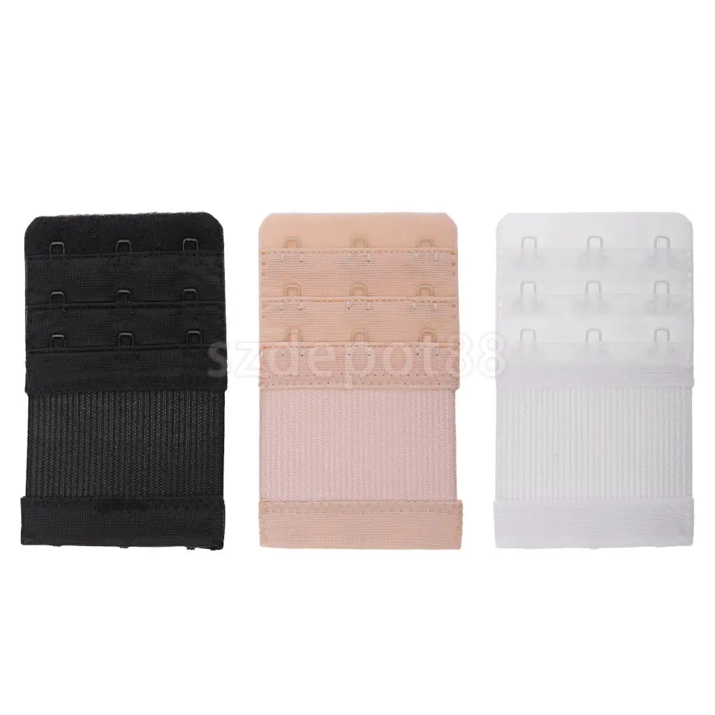 Women 3 Colours Bra Extender 3 Hooks 3 Row Elastic Bra Extension Strap Women's Lingerie Accessories