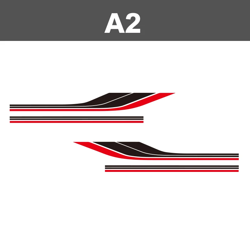 1 пара, 2 стороны, для дома на колесах, в полоску, для кемпера, Ван, графические наклейки, универсальные виниловые наклейки для Mercedes Vito Ford Transit Renault Kang - Название цвета: Black And Red