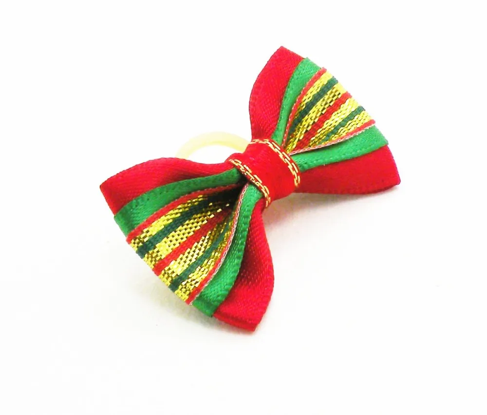 100PC/Lot New Glitter Christmas Pet Accessories Holiday Dog Hair Bows