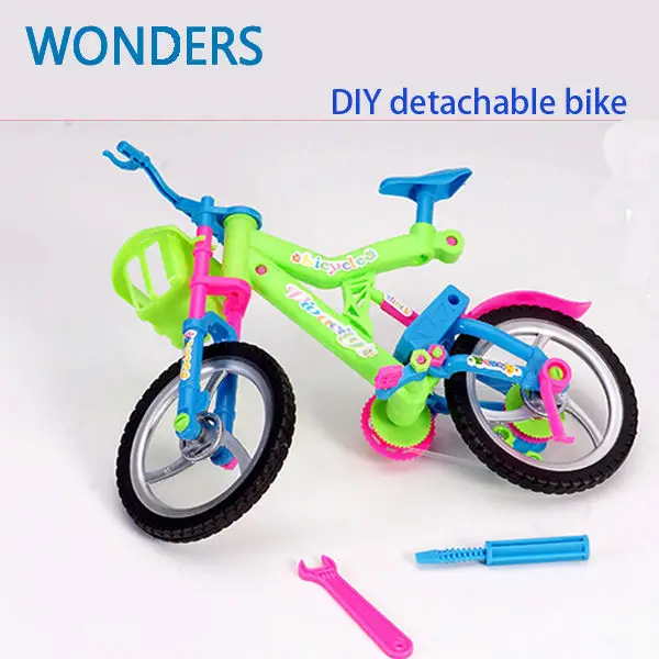 

Mini Assembled Bike Bicycle With Basket For Doll Detachable Toy Accessories Children's Educational Toys