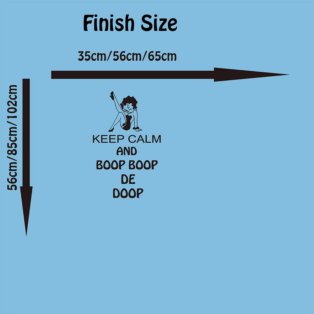 Betty Boop Keep Calm Wall Decal Car Laptop Betty Boop Keep Calm Quote Wall Sticker Car Vehicle Computer Sticker Vinyl Bedroom  (1)