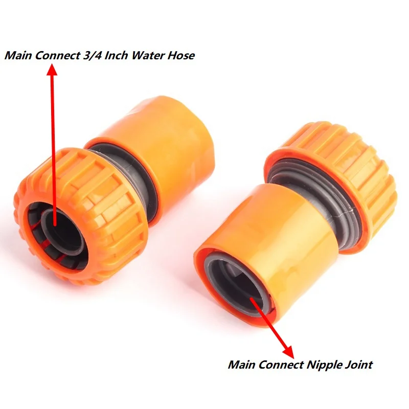 ABS G 3/4'' Water Hose Quick Connectors Garden Pipe/Tubing Fittings Orange Removable Water Plumbing Irrigation Repair Hose Joint