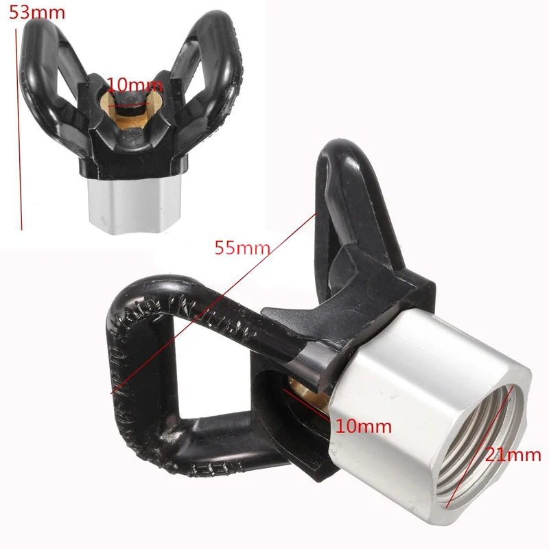 1Pc Black Airless Paint Flat Tip Guard Nozzles Seat Power Sprayer Tip Guards For Tool Parts