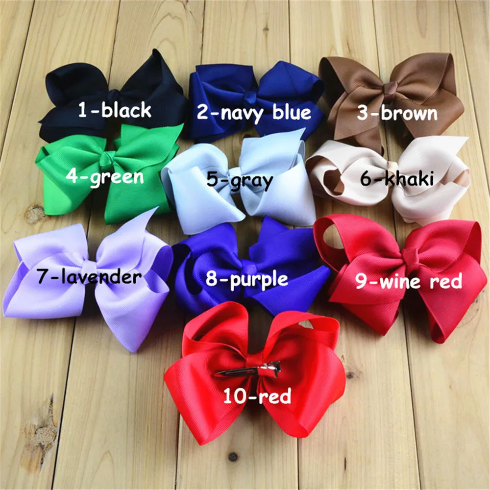 80pcs/lot Grosgrain Ribbon Boutique Hair Bows With Clips Hairpins