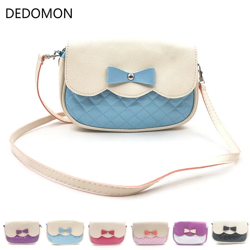 New Women Ladies 7 Messenger Bags Pu Leather Tote Satchel Fashion Lovely Girl Bowknot Crossbody Shoulder Handbags Freeshipping huismerk kopen in de aanbieding