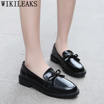 

Korean Style Women Oxford Shoes Women Slip On Comfortable Shoes Fashion Designer Leather Shoes Women Chaussures Femme Ayakkabi