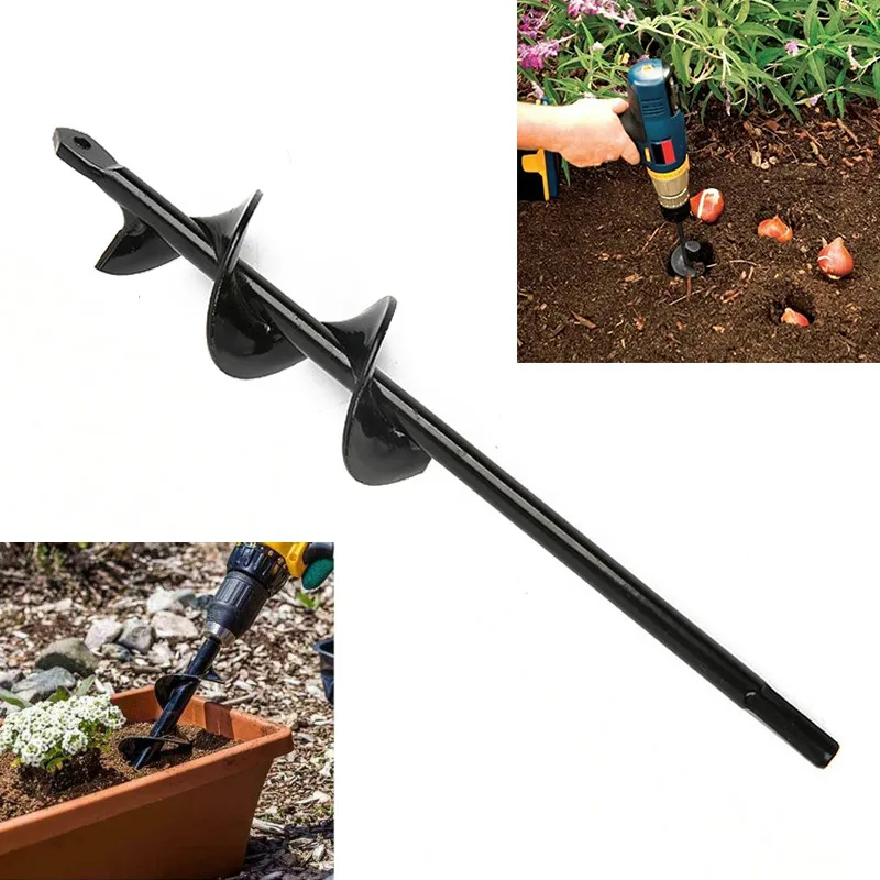 1pc 46mm x 370mm Home Yard Garden Earth Land Digging Holes Drill Bit Tool Farm Planting Auger Digging Spiral Bit