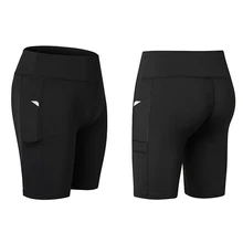 Для женщин шорты с карманом Повседневное c высокой талией, эластичные, дышащие, для йоги спорт бег YS-BUY