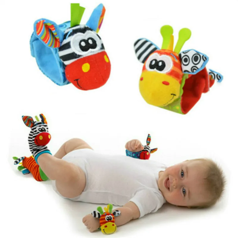 

Cute Animal Infant Rattle Toys Wristband with Rattle Bell Soft Baby Toys Newborn Kids Wrist Rattles Gift