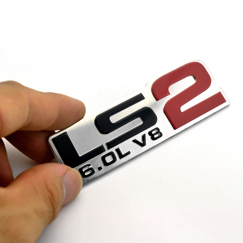 

Rhino Tuning Car LS2 6.0L V8 Rear Emblem For LS2 6.0L V8 Auto Styling Trunk Aluminum Badge Sticker 562