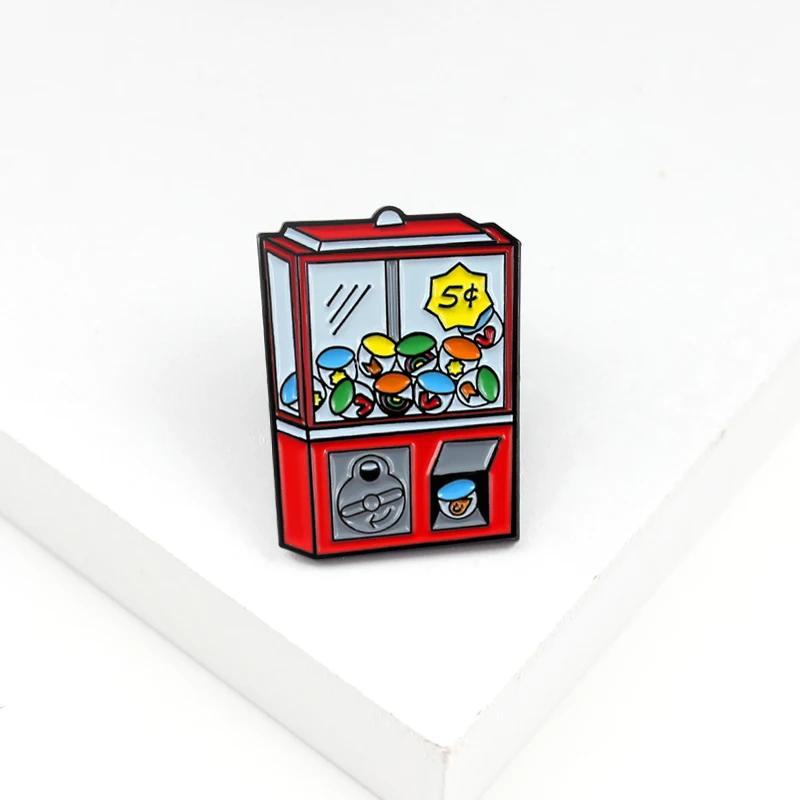

Red Game Machine Metal Enamel Brooch Hot Creative Blind Box Game Machine Badge Pin To Game Lovers Clothing Backpack Jewelry Gift