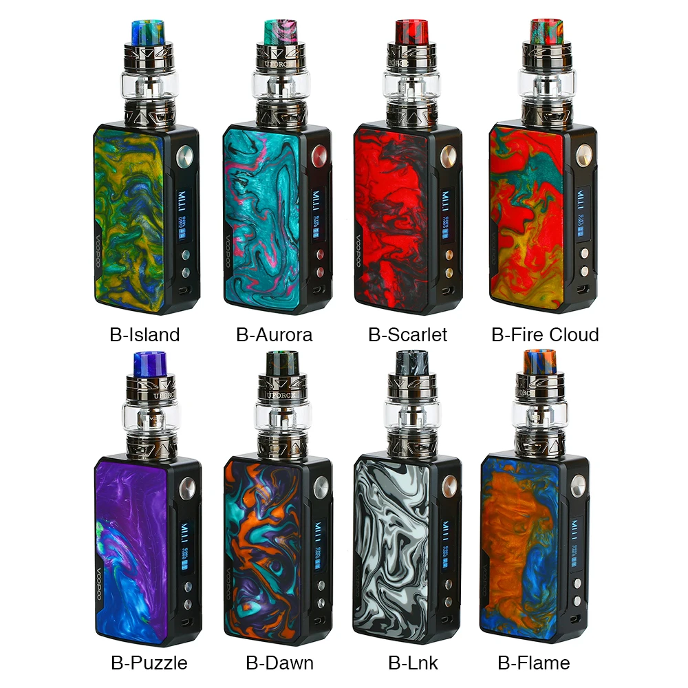 Voopoo Drag 2 TC комплект W/177 Вт Voopoo Drag 2 Коробка мод и 5 мл Uforce T2 SubOhm танк электронная сигарета испаритель Vape комплект