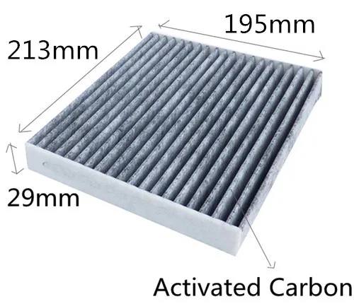 CUK1919 заводской выход 87139-50060 высококачественный углеродный воздушный фильтр в салон автомобиля для TOYOTA WP9290 2,9*19,5*21,3 см