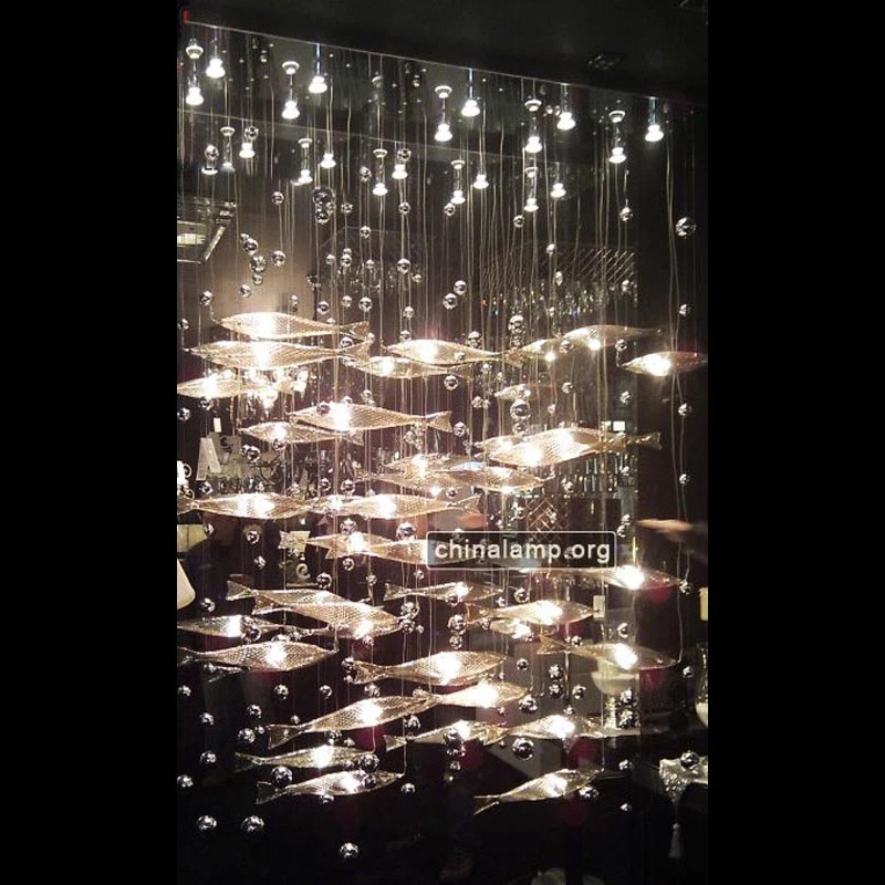 Customize Model Ceiling Decoration Lights Indoor Lighting Fish Glass Chandeliers For Dining room | Освещение
