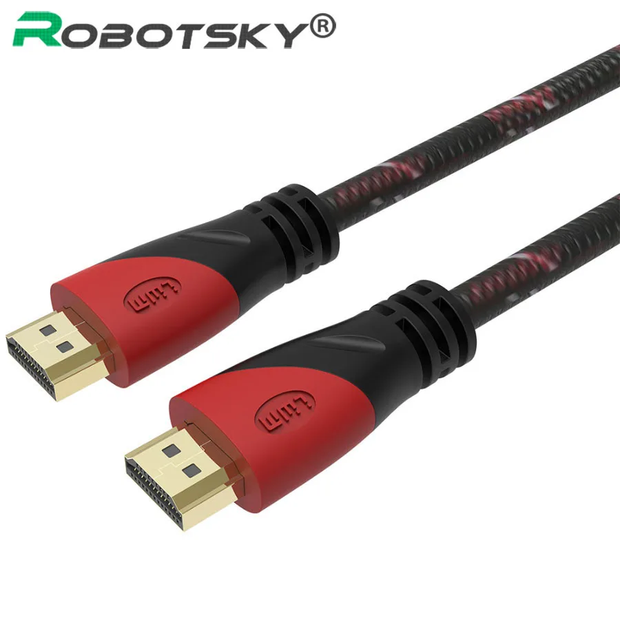 Высокое качество 0,5 м 1 м 1,5 м 1,8 м 3 м HDMI кабель видео Кабо нейлоновая оплетка папа-папа HDMI разветвитель разъем для ноутбука xbox 1080p