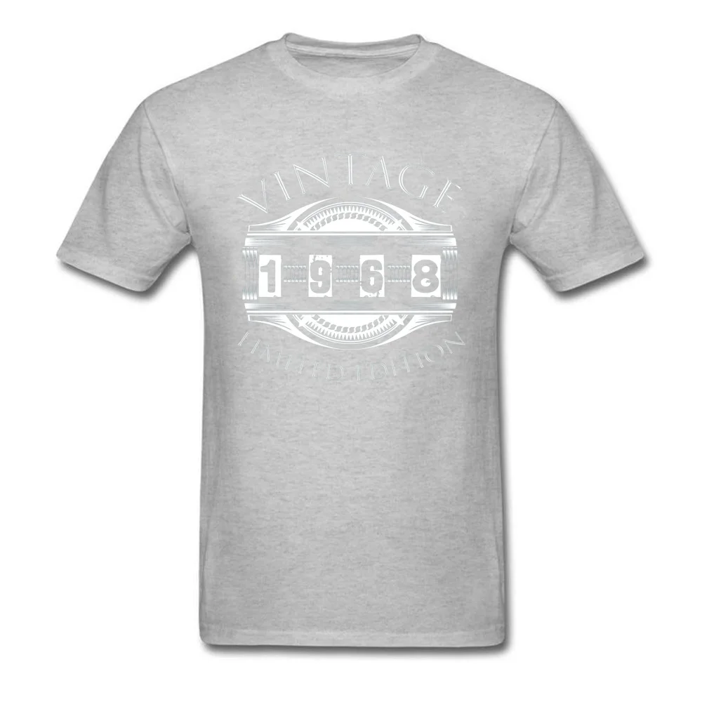 Summer Design O-Neck T Shirts Summer Tops Tees Short Sleeve for Students Oversized Pure Cotton Normal T-shirts 1968 50 Years Old Vintage 50th Birthday Gift  grey
