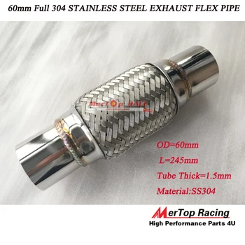

MerTop Race 2.36" X 6" X 10" FULL 304 STAINLESS STEEL EXHAUST FLEX PIPE 60mm BELLOWS