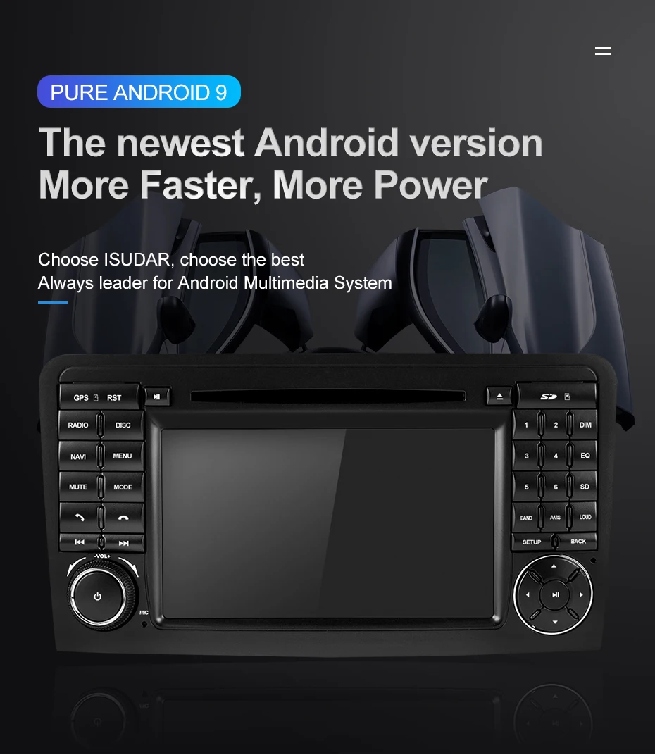 Discount Isudar Car Multimedia Player 2 Din Android 9 For Mercedes/Benz/GL ML CLASS W164 ML350 GPS Auto Radio DVD Player DSP Octa Core FM 3