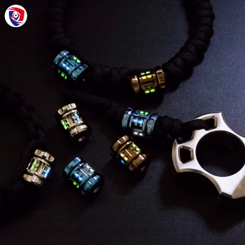 

EDC Titanium Knife Beads Tritium gas tubes Pendant Paracord Outdoor DIY Decorations Titanium Survival EDC Multifunction Tools