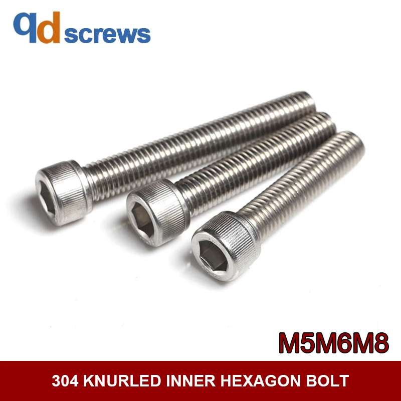 

304 M5M6M8 Hexagonsocketcapscrews knurled inner hexagon stainless steel bolt DIN912 GB70.1