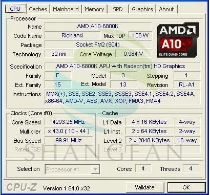AMD A-Series A10-6800K A10 6800 A10 6800K A10 6800B 4.1Ghz 100W Quad-Core CPU Processor AD680KWOA44HL/AD680BWOA44HL Socket FM2 latest processor in laptop