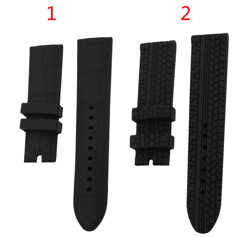 Ремешок для часов силиконовый резиновый 24 мм черный|watch band|rubber watch bandsilicone rubber band |