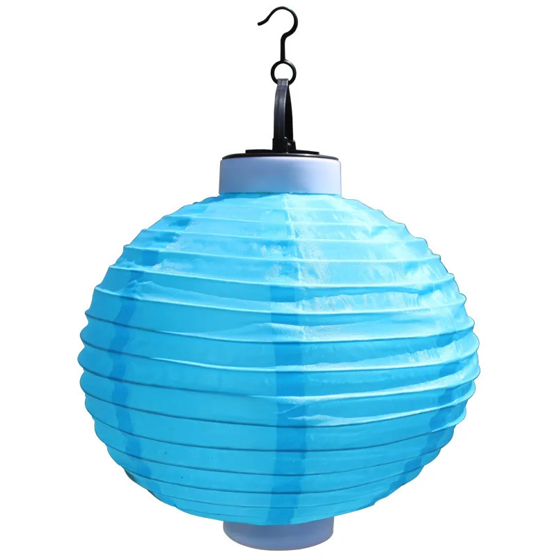 Solar powered hanging lantern light Waterproof Chinese Nylon Fabric lantern for Wedding Party home garden Decoration