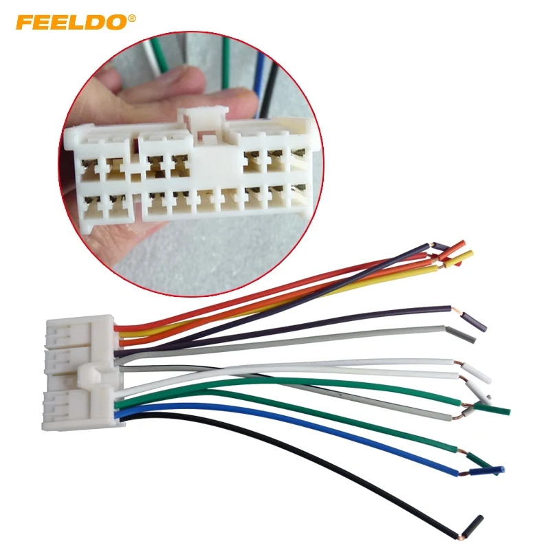 FEELDO 5Pcs Car Audio Stereo Wiring Harness Adapter Plug For Hyundai/KIA(01~05) Factory OEM Radio CD/DVD Stereo#2742 | Автомобили и